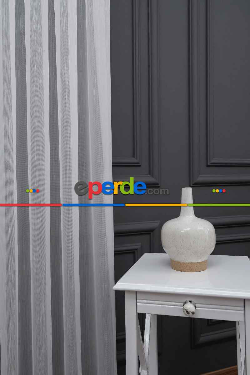 Elmaz Düz Tül Perde - Ekru ( Ütü İstemez ) - Kurşunlu Tül