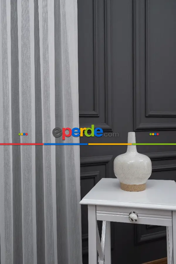 Elmaz Düz Tül Perde - Ekru ( Ütü İstemez ) - Kurşunlu Tül