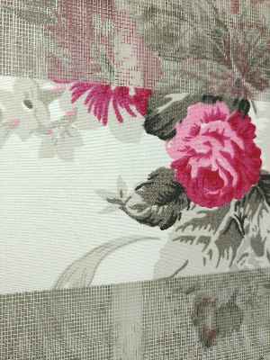 Zebra Perde- Çiçek Baskılı Zebra Perde - Siyah Kırmızı