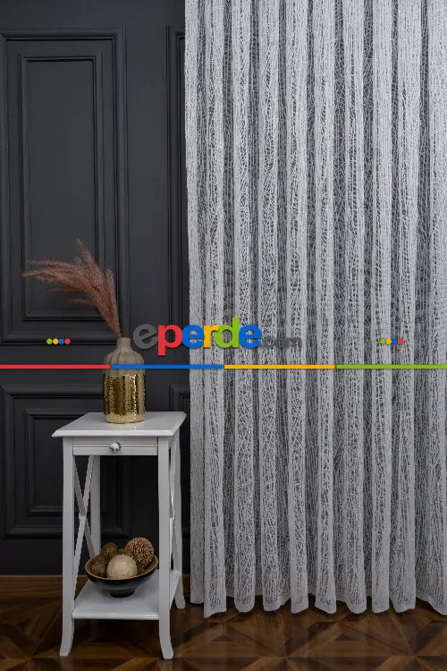 2023 Trend Örme Tül Perde Çok Dökümlü - Ütü İstemez - İtinalı Dikiş