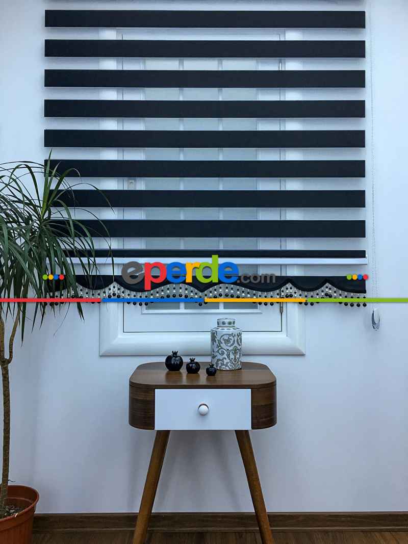 Zebra Perde - Düz Zebra Perde- Siyah