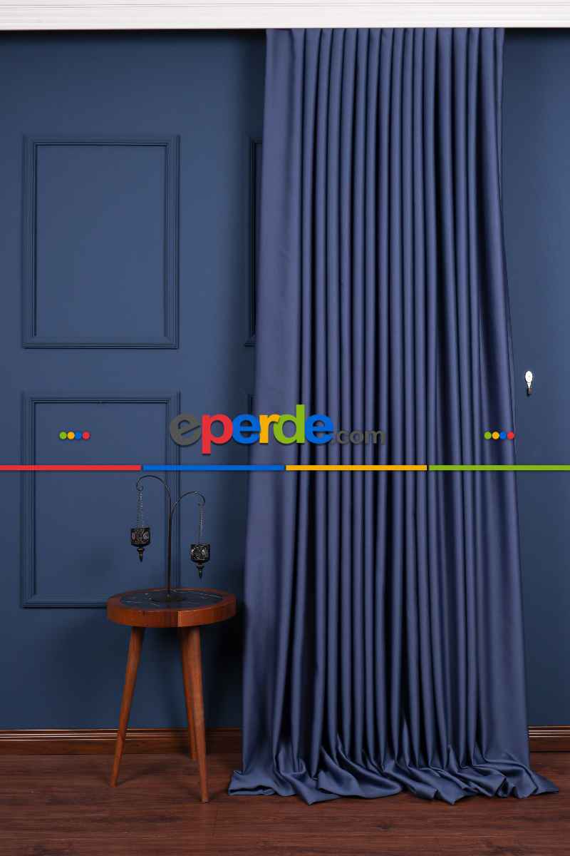Yatak Odası - Parlemet Mavi 0 Işık Geçirmez Blackaut Fon Perde