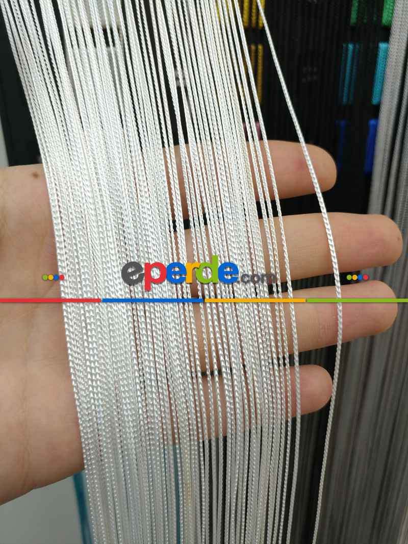 İndirim..ince Zincir Serisi İp Perde (beyaz, Krem, Gri, Kırmızı, Bordo, Siyah, Mavi, Pembe, Sarı)- Beyaz