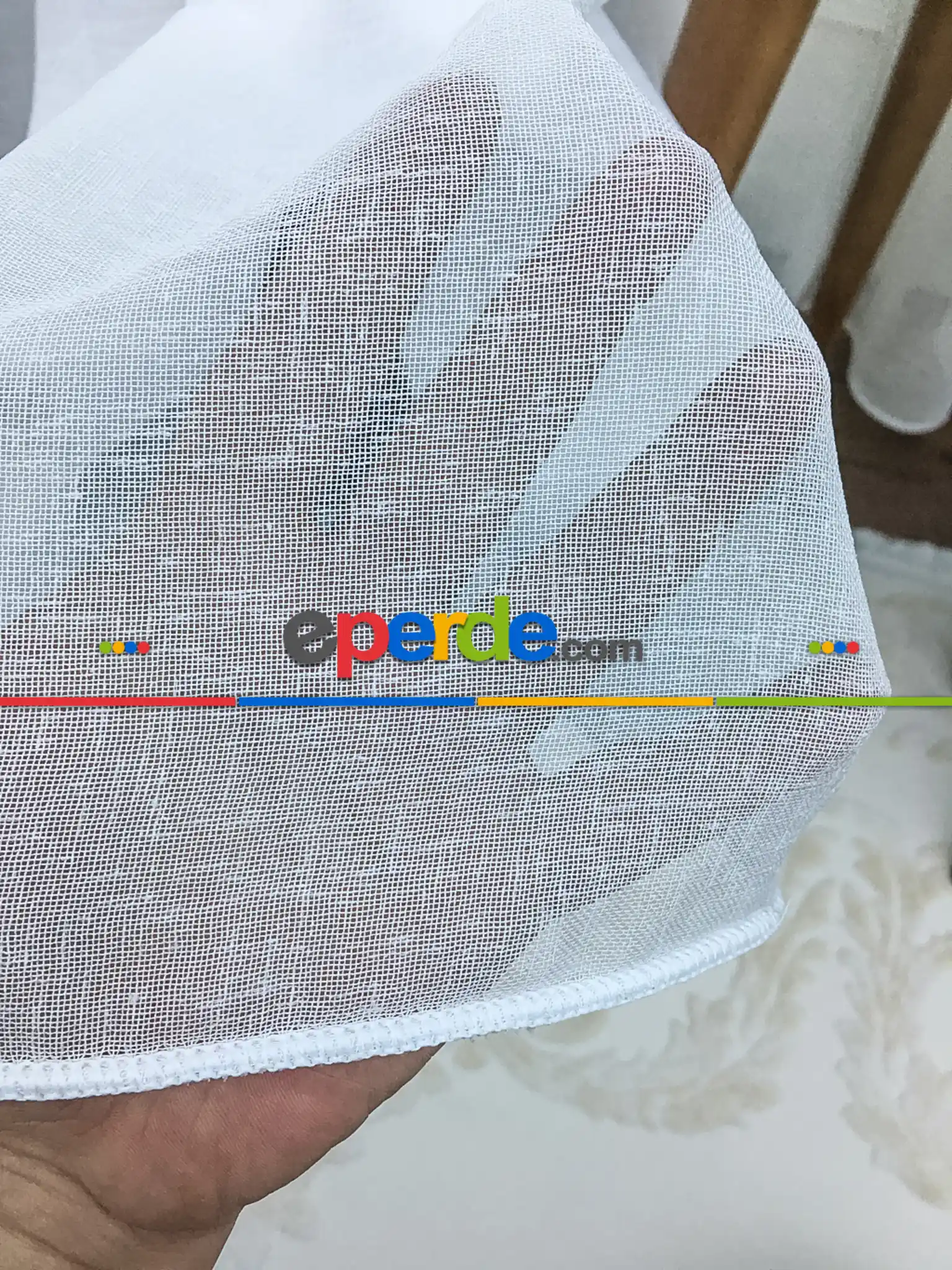 Bebek Odası Tül Perde - Lüx Tül Perde Ve Kruvaze Perde Saf Keten Doku Beyaza Yakın- Ekru