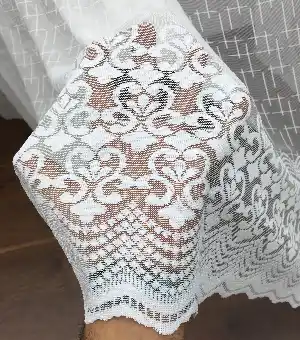 Arası Ve Eteği Damask Desenli - Orta Klasik Desenli Ütü İstemez Tül Perde