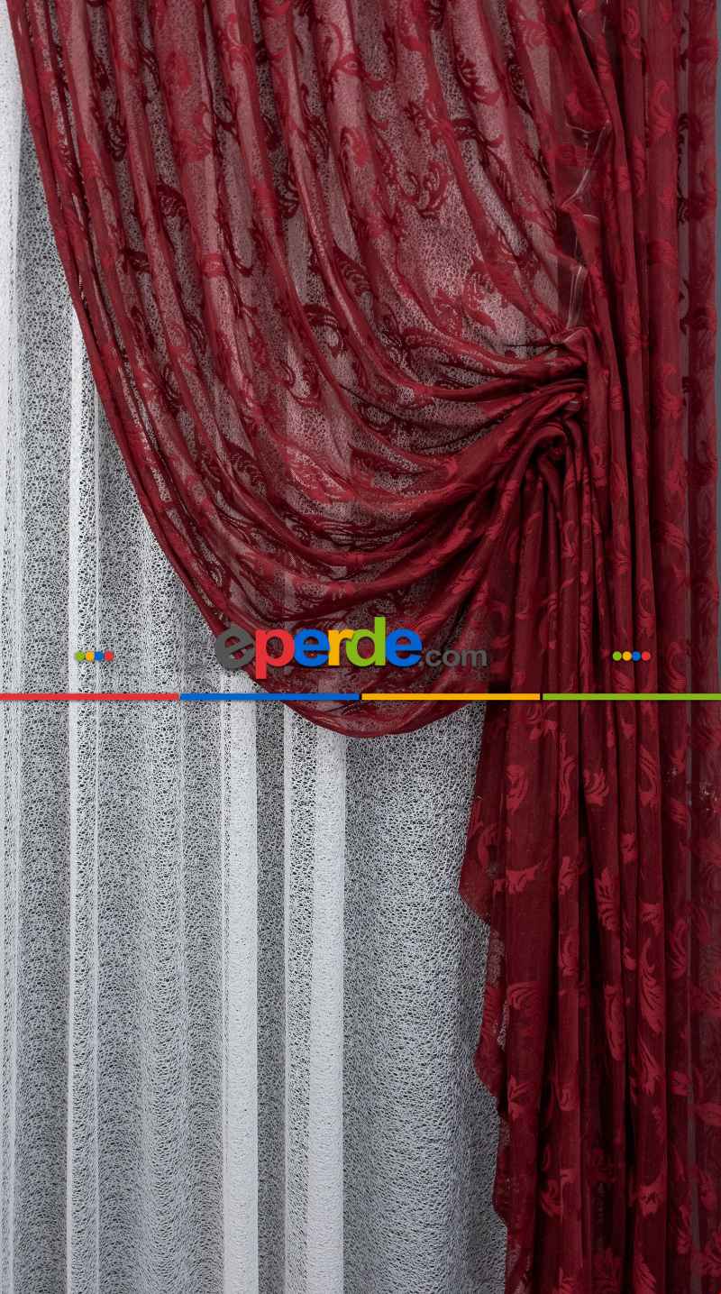 Bordo Koyui Renk Şal Desen Tasarım Yanki Kruvaze Tiyatro Modeleri