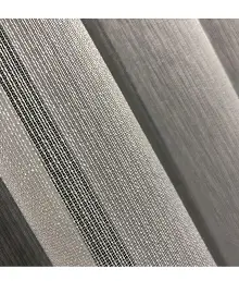 Ekru Sık Dokulu Çizgili Modern Düz Tül Perde - Ütü İstemez