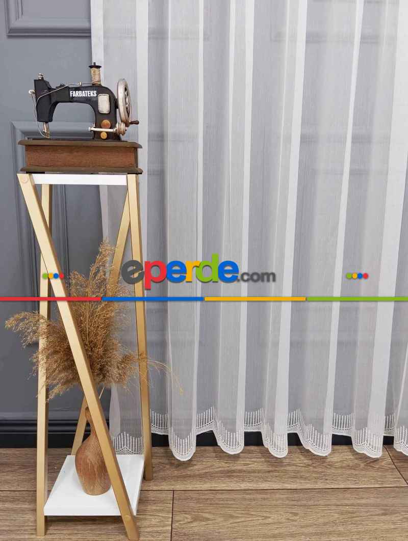 Lanka Sade Düz Etek Işlemeli Ütü Istemez Yeni Tarz Tül Perde