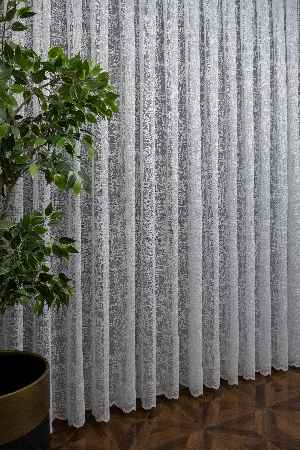 Taç Hasır Yeni Moda Tasarım Desen Beyaz Renk Tül Perde