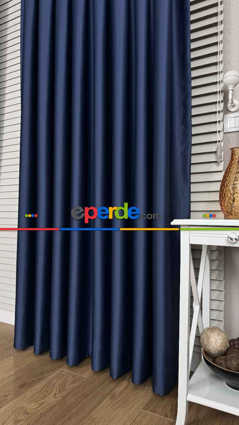Koyu Lacivert Karartma Blackout Fon Perde, Premium Kalite Serisidir, %90 Oranında Işığı Keser