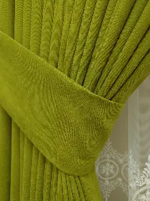 Yağ Yeşili Düz Sade Fon Perde ( Dökümlü Fon )- Açık Yeşil