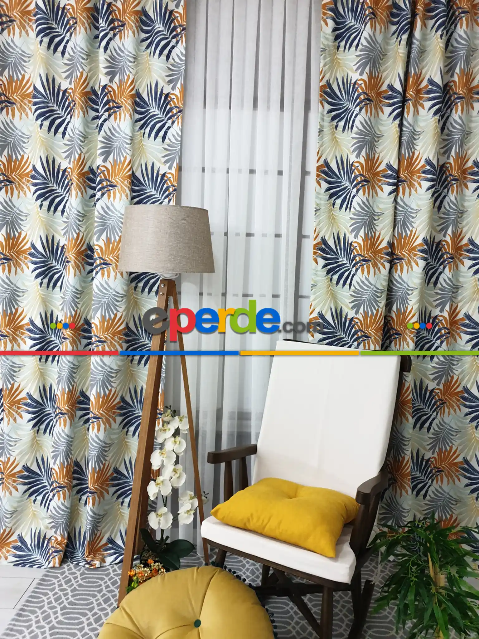 Mutfak Fon Perde Baskılı- Siyah