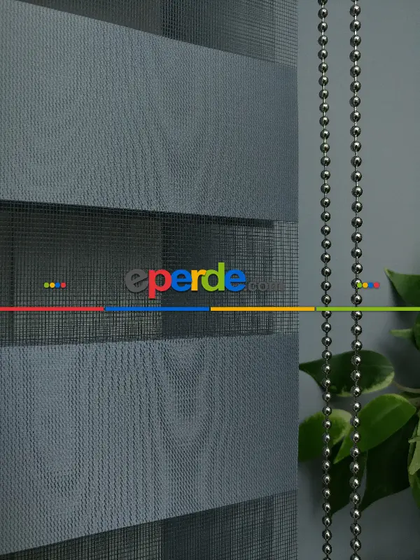 Antrasit Zebra Perde - Düz Zebra Perde