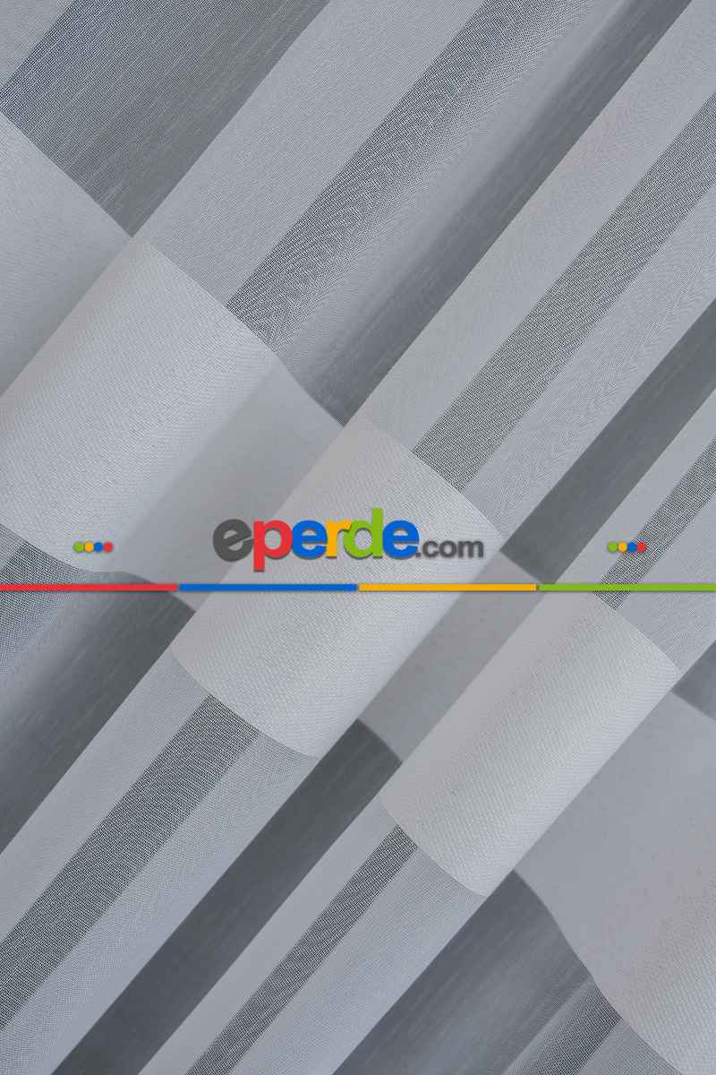 Genç Odası Bantlı Fantazi Dökümlü Ütü İstemeyen Tül - İtinalı Dikiş Garantisi - Kurşunlu Tül