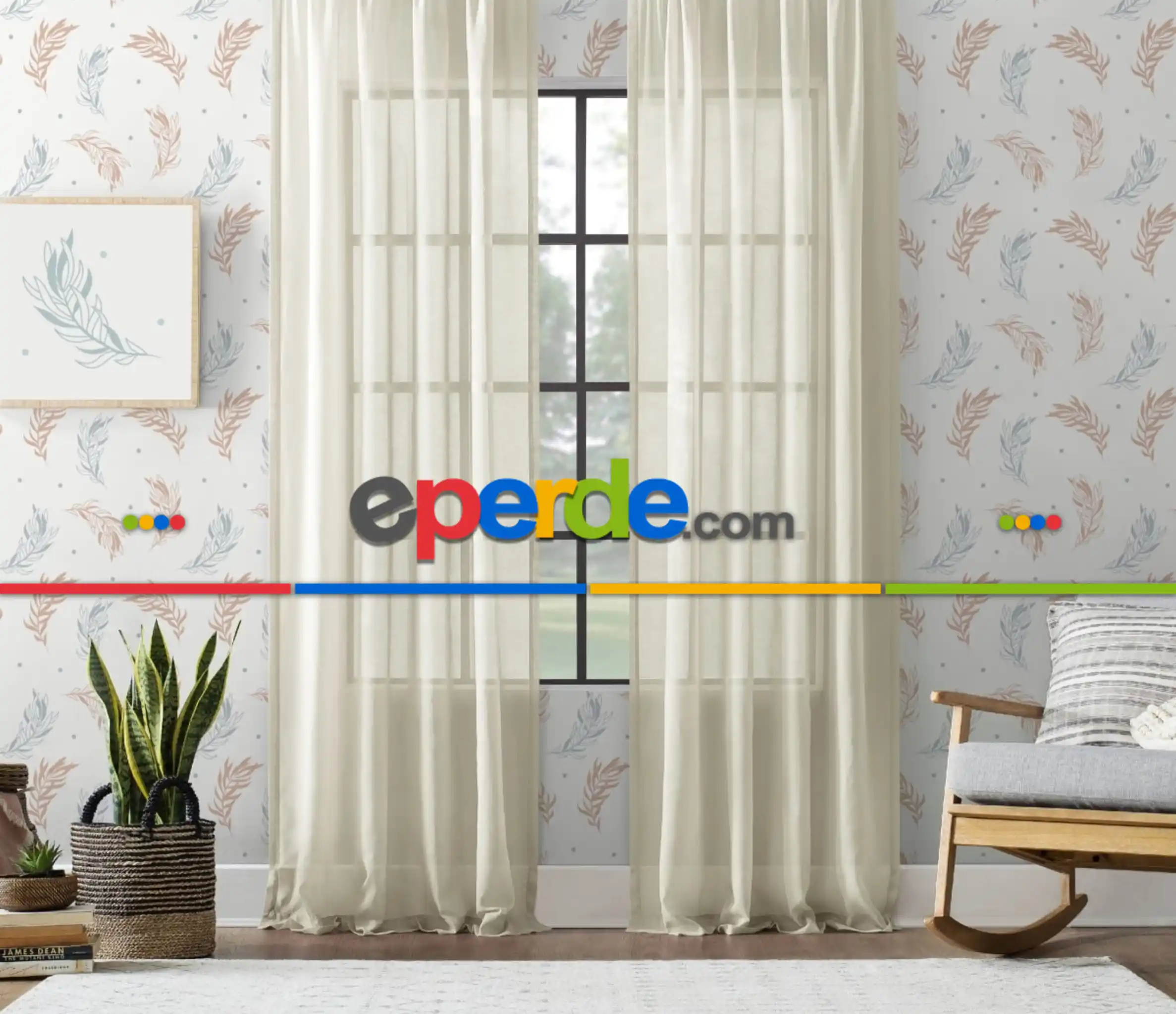 Taç Natural Keten Tül - Düz Dikiş Pilesiz 200cm X 270cm 