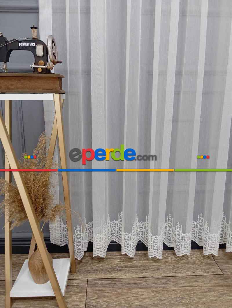 Sama Sade Düz Etek Işlemeli Ütü Istemez Yeni Tarz Tül Perde