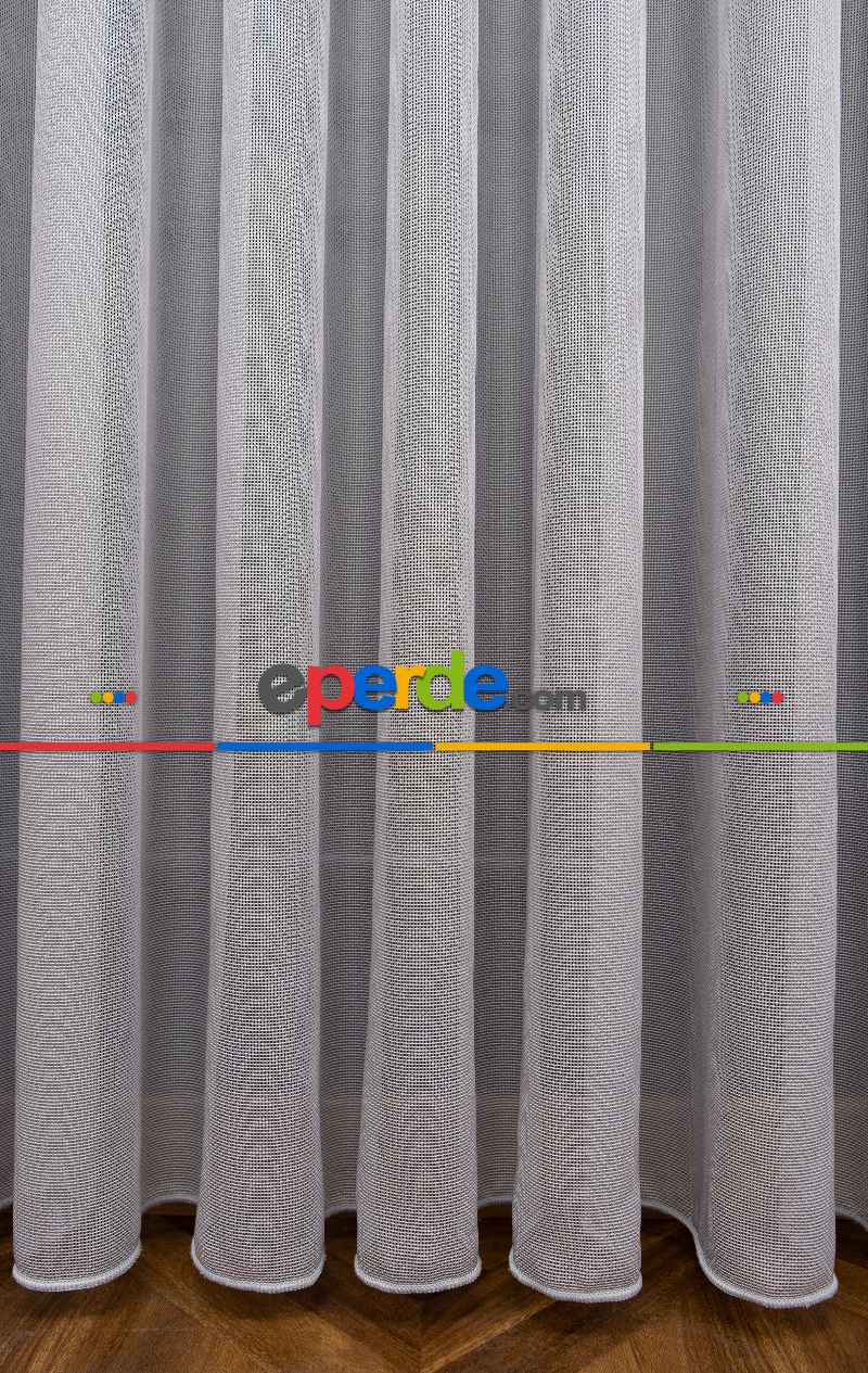 Açık Gri Renkli Kedi Tırmalamalarına Dayanaklı Tül Perde