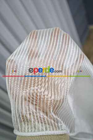 Hazır Ölçülü Fırsat 2023 Trend Çizgili Model Eteği Kurşunlu Tül Perde