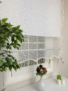 Çiftli Sistem Tül Stor Perde Ve Stor Perde- Ekru