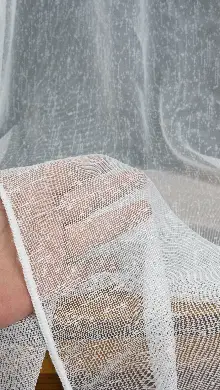 Keten Şantuk Düz Tül Perde 2021- Ekru - Kurşunlu Tül