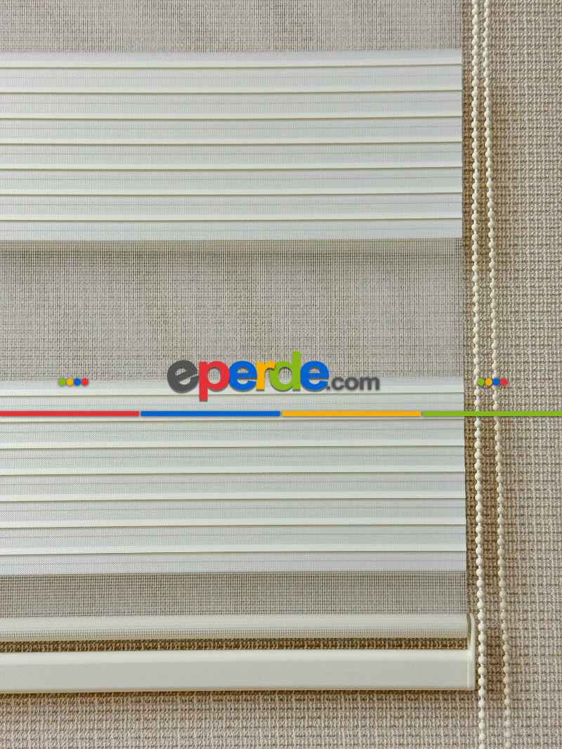Salon Zebra Perde - Krem Rengi Yüksek Kalite Pliseli Zebra - Kornişe Kolay Montaj Ayağı Seçenekli - Standart Metal Kasalı - Açıklamada Videosu Vardır.