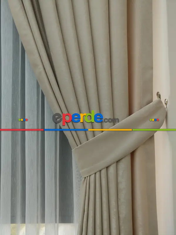 Soft Fon Perde- Bej Krem