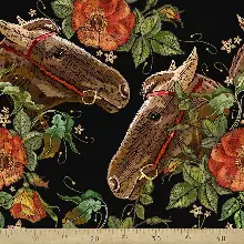 Genç Odası - At Resimli Fon Perde Evm272 -h - Kumaşı Kalındır Duck Bezi Değildir.- Siyah-Yeşil-Kırmızı-Kahve-Çok Renkli