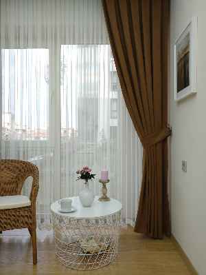 Sütlü Kahve Düz Fon Perde 180cm En- Sütlü Kahve