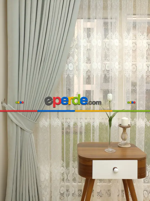 Bebek Odası - Taş Rengi - Toz Gri - Açık Gri - Düz Fon Perde 825