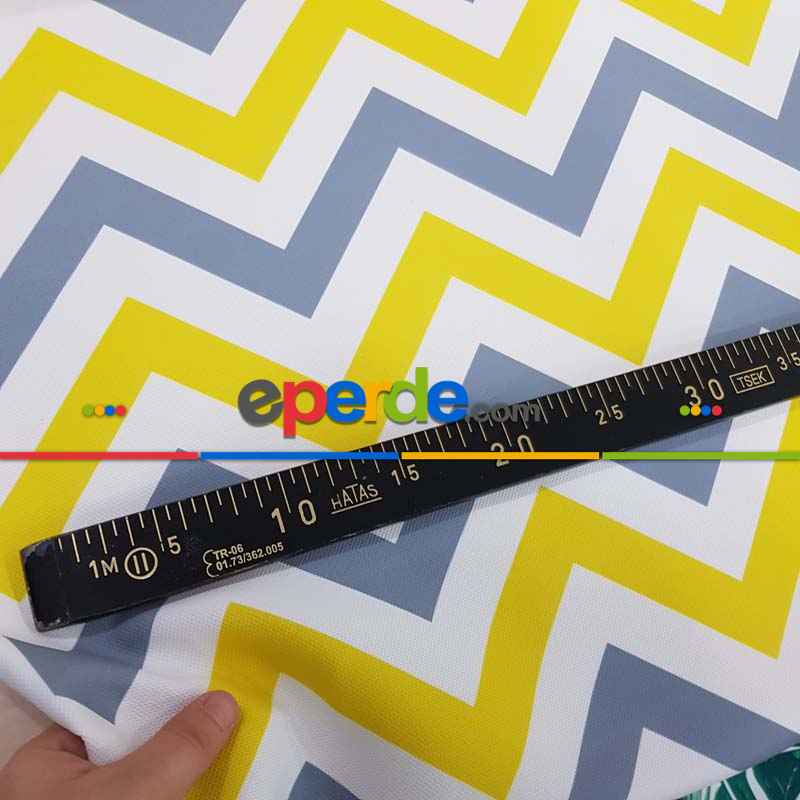 Zigzak Desenli Fon Perde Evm1117 Kumaşı Kalındır Duck Bezi Değildir-  Çok Renkli 2