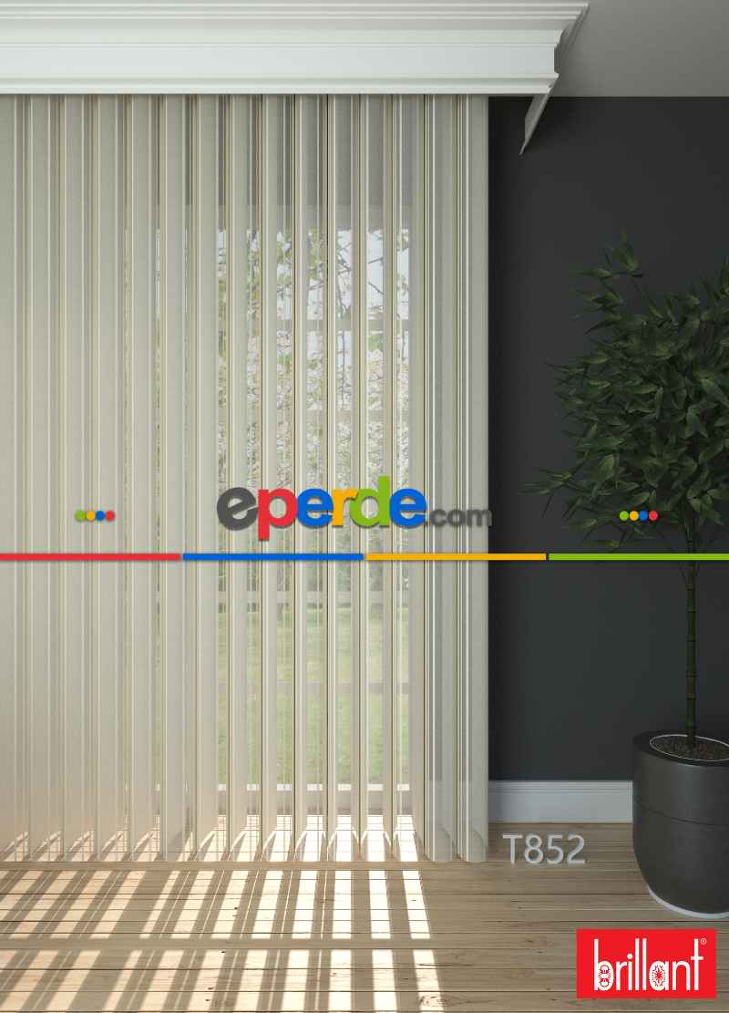 Brillant Akıllı Tül Perde Krem Renkli Tül Dikey Zebra Perde Düz 1. Kalite