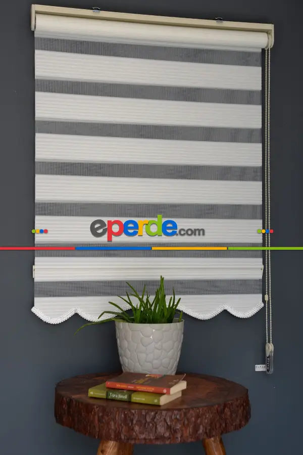 Halim Perdesan Dp-01 Beyaz Renk Etekli Veya Eteksiz Dar Pliseli Zebra Stor Perde