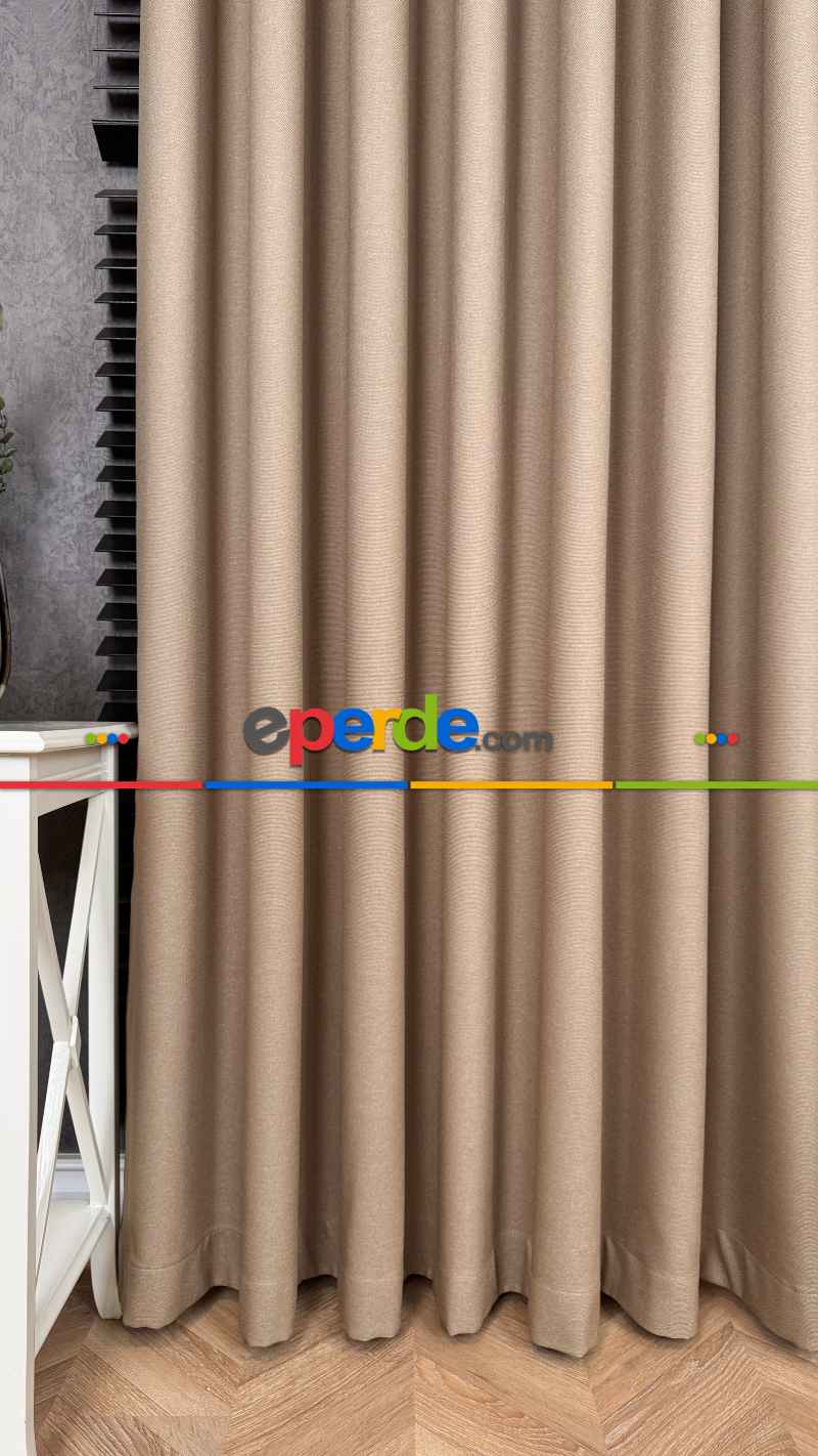 25 Farklı Renk, Bej Premium Jakar Dokuma Fon Perde