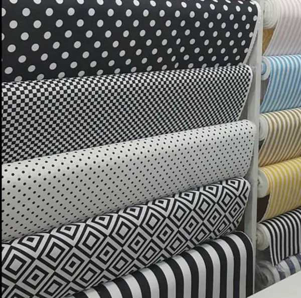 Geometrik Desenli Fon Perde Evm1000 Kumaşı Kalındır Duck Bezi Değildir- Siyah-Beyaz