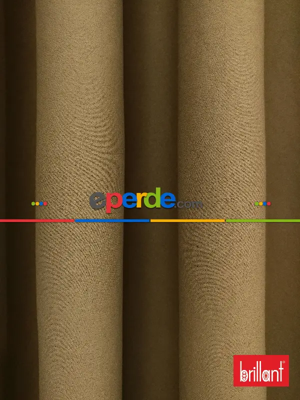 Yatak Odası - Brillant Karartma Blackout Hardal Bej Renk Fon Perde- Bej-açık Vizon-hardal