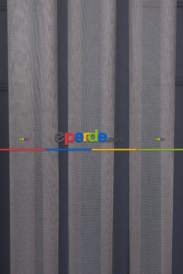 Salon - Antrasit Grek Tül Perde Petek Zemin