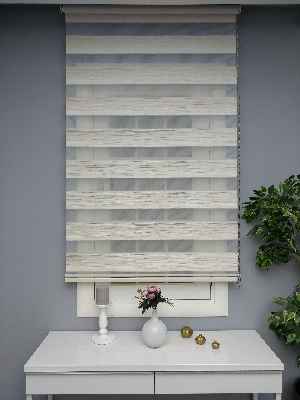 Renk Geçişli Pliseli Zebra Beyaz-krem Yeni Sezon Perle Home