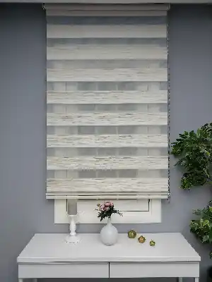 Renk Geçişli Pliseli Zebra Beyaz-krem Yeni Sezon Perle Home