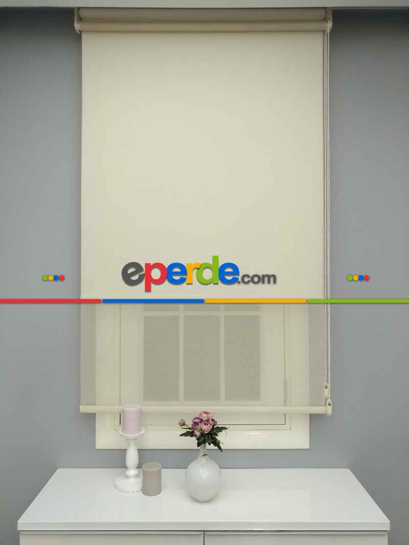 Çiftli Sistem Tül Stor- Bej