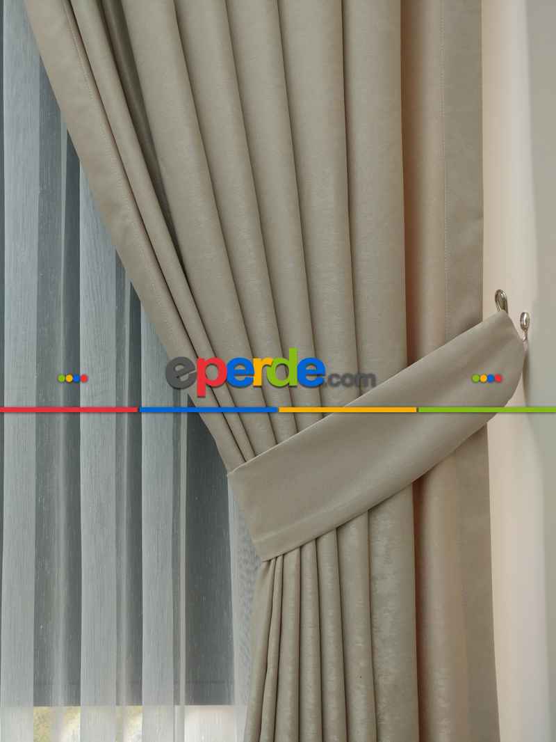 Soft Bej Krem Fon Perde (180)-