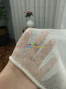 Mutfak - Çelik Çizgili Tül Perde Yüksek Gramajlı 1.kalite Beyaz