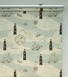 Denizfeneri Desenli Baskılı Stor Perde- Çok Renkli