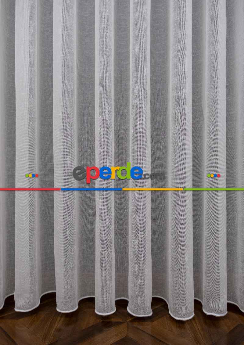 Keten Tül Ütü İstemez Dökümlü Tül - İtinalı Dikiş - S Pile