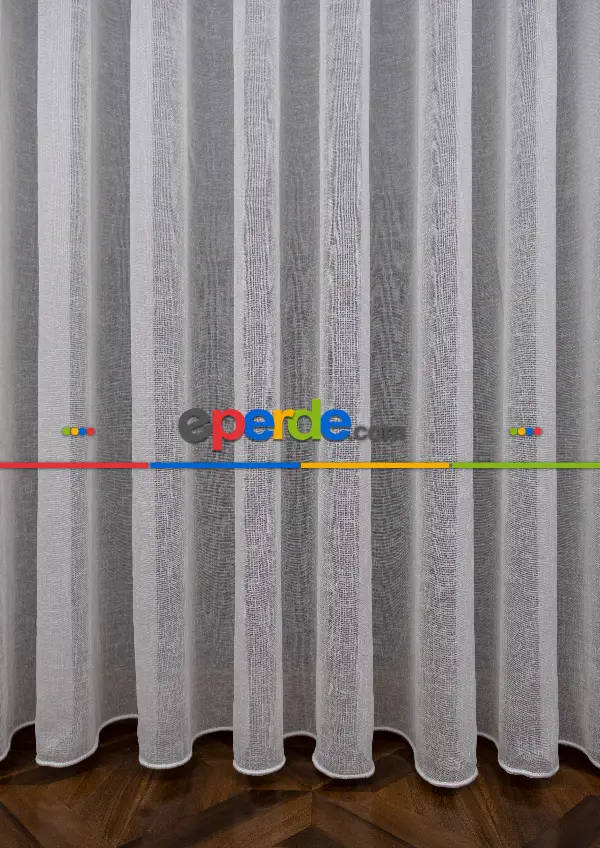 Yatak Odası - Keten Tül Ütü İstemez Dökümlü Tül - İtinalı Dikiş - S Pile