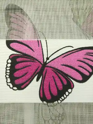 Kelebek Desenli Zebra Perde