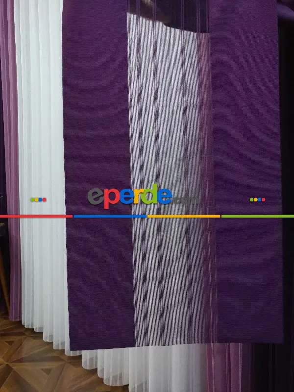 Lens Akıllı Dikey Tül Perde 116- Mürdüm-pembe Koyu