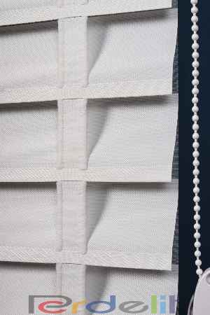 Beyaz 50mm Silüet Kumaş Jaluzi Perde