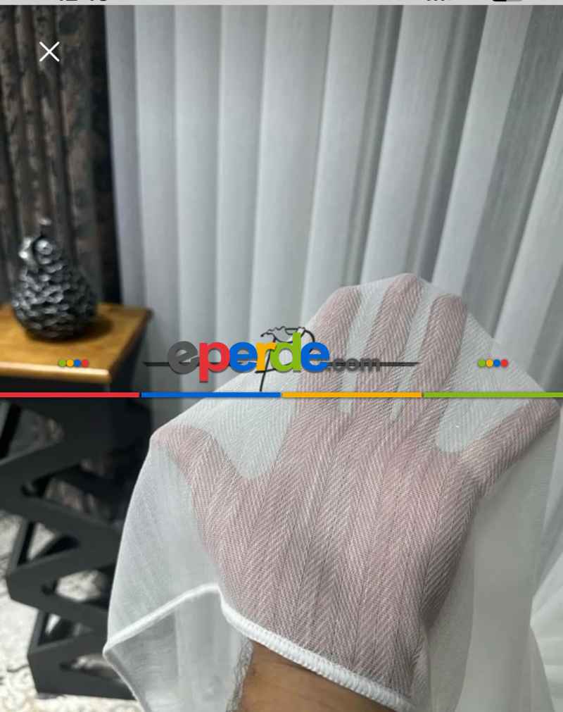 Brillant Balık Sırtı Düz Kurşunlu Tül Perde