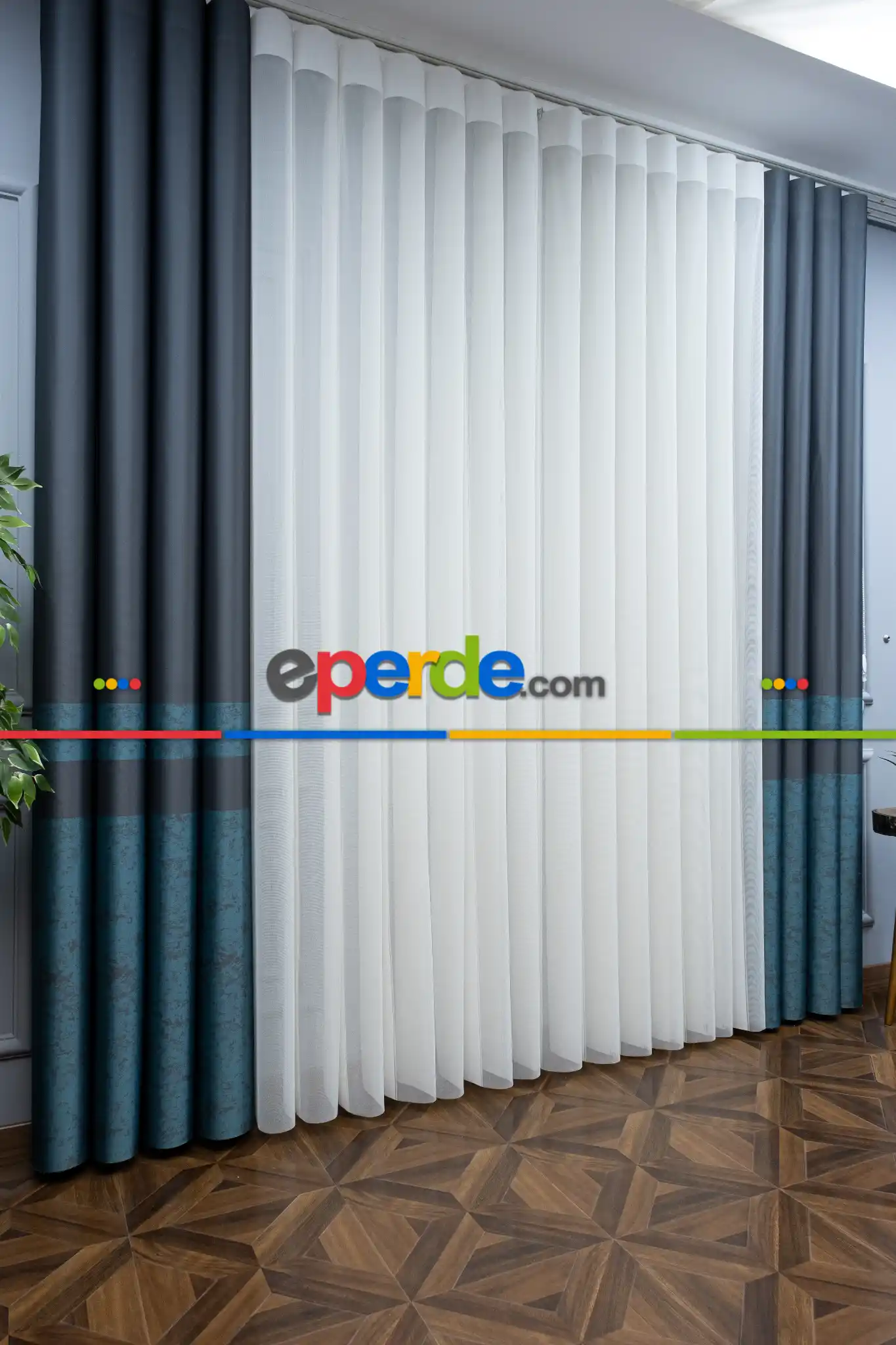 Lens Akıllı Dikey Tül Perde-15- Çok Renkli 2