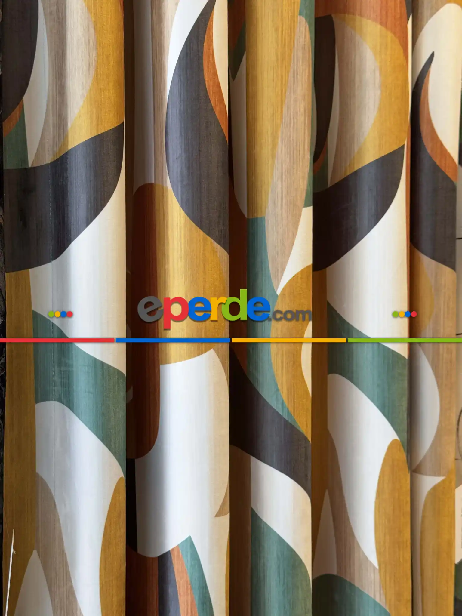 Yatak Odası - Modern Desenli Fon Perde İthal Kadife